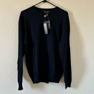 Garret Scott Men’s Merino Wool Sweater Medium NWT Navy Blue Stretchy Work Dressy